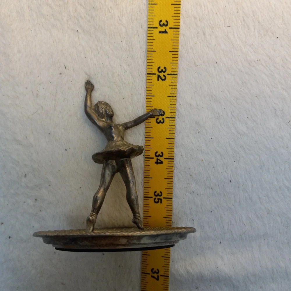 Vintage Silver Plated Ballerina Ring Tray Jewelry Holder Trinket Display Dish